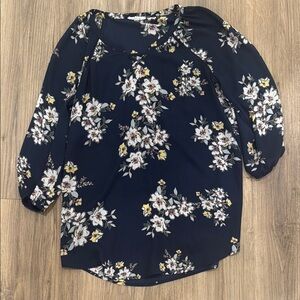 Maurices Navy Floral Blouse